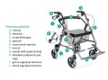Podpórka czterokołowa aluminiowa z podparciem na nogi - LUCY TGR-R RA 888