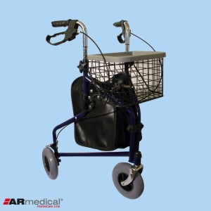 Balkonik trójkołowy z torbą i koszem AR-004